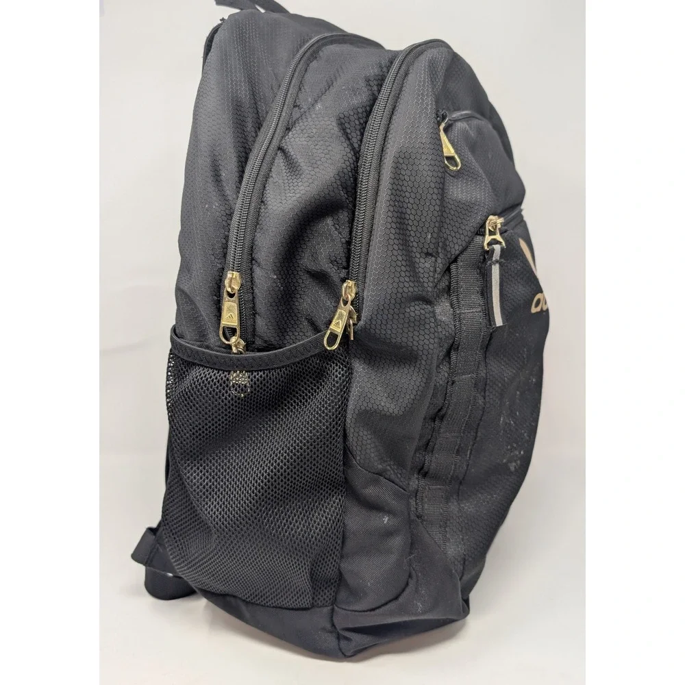 Adidas Backpack LoadSpring Black Gold Honeycomb Ripstop School Sports Bag NICE!